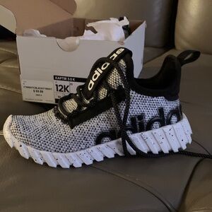 Adidas Kids Black and White Knit Sneakers